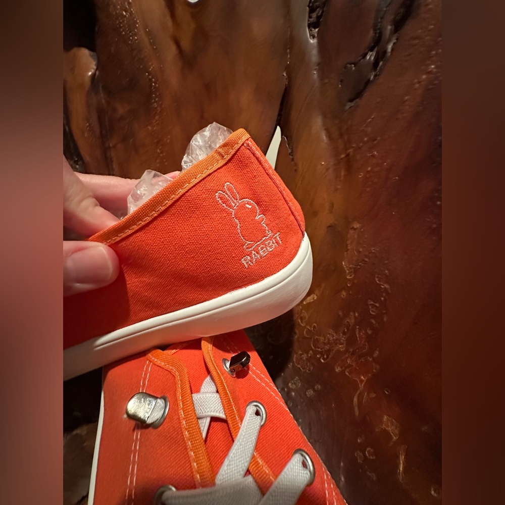 👟 NWT 🍊 SUPER COMFY RETRO 🧡 ORANGE SLIP ON CANVASTENNIS SHOES!Size 9-9.5 EU42 - Picture 4 of 6